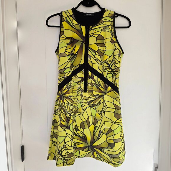 Mauna Kea Yellow Graphic Mini Dress S (Unique! Perfect for music festival!) - Picture 3 of 11